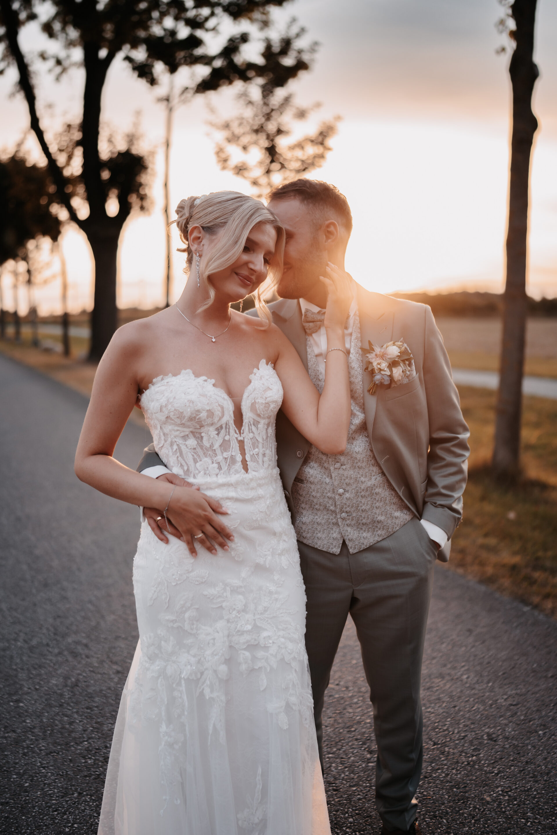 Brautpaarshooting Sonnenuntergang